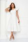 Ivory Elastic Fabric Dress in Clos with Ruffles on Shoulder - StarShinerS 1 - StarShinerS.com