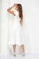Ivory Elastic Fabric Dress in Clos with Ruffles on Shoulder - StarShinerS 2 - StarShinerS.com