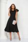 Black dress midi cloche elastic cloth with ruffled sleeves - StarShinerS 4 - StarShinerS.com