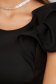 Black dress midi cloche elastic cloth with ruffled sleeves - StarShinerS 5 - StarShinerS.com