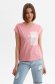 Tricou din bumbac roz cu croi larg si imprimeu abstract - Top Secret 1 - StarShinerS.ro