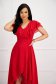 - StarShinerS red dress cloche asymmetrical from veil fabric midi with ruffled sleeves 6 - StarShinerS.com
