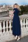 - StarShinerS dark blue dress cloche asymmetrical from veil fabric midi with ruffled sleeves 2 - StarShinerS.com