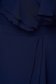 - StarShinerS dark blue dress cloche asymmetrical from veil fabric midi with ruffled sleeves 5 - StarShinerS.com
