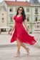 - StarShinerS raspberry dress cloche asymmetrical from veil fabric midi with ruffled sleeves 1 - StarShinerS.com