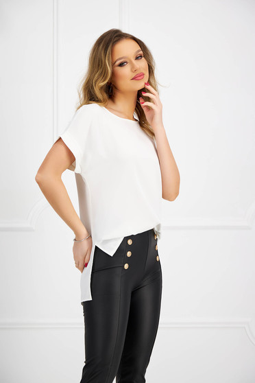 Easy tops, Ivory top shirt asymmetrical from veil fabric - StarShinerS - StarShinerS.com