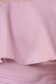 Rochie din stofa elastica roz prafuit midi tip creion cu volanase pe linia decolteului - StarShinerS 6 - StarShinerS.ro