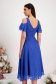 Blue Midi Veil Dress in A-Line with Glitter Applications - StarShinerS 2 - StarShinerS.com