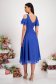 Blue Midi Veil Dress in A-Line with Glitter Applications - StarShinerS 4 - StarShinerS.com