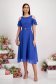 Blue Midi Veil Dress in A-Line with Glitter Applications - StarShinerS 3 - StarShinerS.com