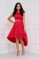 - StarShinerS red dress cloche asymmetrical detachable cord strass from satin 1 - StarShinerS.com