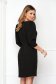 Short pencil-type black slightly stretchy fabric dress with puffy shoulders - StarShinerS 2 - StarShinerS.com