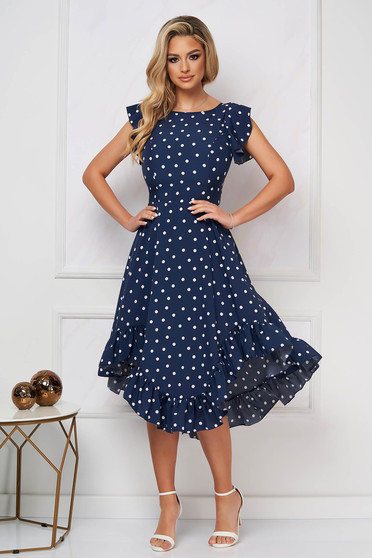 StarShinerS dress midi cloche with ruffle details asymmetrical georgette