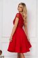 Occasional StarShinerS red cloche dress from satin fabric texture with sequin embellished details 2 - StarShinerS.com