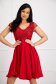 Occasional StarShinerS red cloche dress from satin fabric texture with sequin embellished details 2 - StarShinerS.com