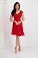 Occasional StarShinerS red cloche dress from satin fabric texture with sequin embellished details 5 - StarShinerS.com