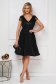 Occasional StarShinerS black cloche dress from satin fabric texture with sequin embellished details 4 - StarShinerS.com