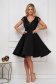 Occasional StarShinerS black cloche dress from satin fabric texture with sequin embellished details 3 - StarShinerS.com