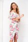 Elegant pencil dress StarShinerS slightly elastic fabric midi with ruffles on the chest off-shoulder 2 - StarShinerS.com