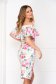Elegant pencil dress StarShinerS slightly elastic fabric midi with ruffles on the chest off-shoulder 3 - StarShinerS.com