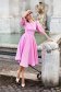 Pink dress midi cloche elastic cloth v back neckline - StarShinerS 1 - StarShinerS.com
