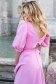 Rochie din stofa elastica roz midi in clos cu decolteu in v la spate - StarShinerS 3 - StarShinerS.ro