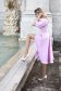 Pink dress midi cloche elastic cloth v back neckline - StarShinerS 4 - StarShinerS.com