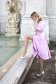 Pink dress midi cloche elastic cloth v back neckline - StarShinerS 5 - StarShinerS.com