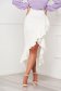- StarShinerS ivory skirt elastic cloth asymmetrical with ruffle details midi pencil 1 - StarShinerS.com