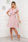 Dusty Pink Crepe Dress Knee-Length A-Line with Glitter Applications - StarShinerS 4 - StarShinerS.com