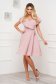 Dusty Pink Crepe Dress Knee-Length A-Line with Glitter Applications - StarShinerS 3 - StarShinerS.com