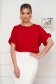Red women`s blouse loose fit light material wrinkled texture office 1 - StarShinerS.com