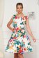 Rochie din stofa usor elastica in clos cu accesoriu tip curea si imprimeu floral - Lady Pandora 1 - StarShinerS.ro
