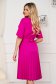 Rochie fuchsia eleganta midi in clos din stofa elastica cu broderie si perle 2 - StarShinerS.ro