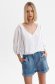 Bluza dama Top Secret alba cu croi larg din material subtire cu inchidere in fata 1 - StarShinerS.ro