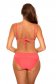 Coral two-piece swimsuit with cut-outs in the material and floral print 4 - StarShinerS.com